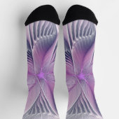  roze bloemmoderne Abstracte fractal kunst Sokken (Top)