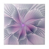  roze bloemmoderne Abstracte fractal kunst Tegeltje (Voorkant)