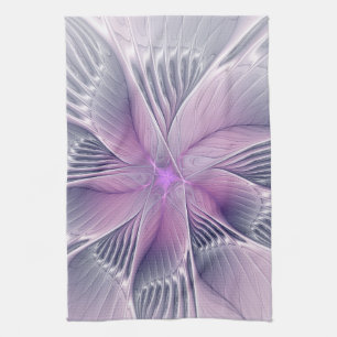  roze bloemmoderne Abstracte fractal kunst Theedoek