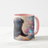  roze bloemmok koffie Mok (Voorkant rechts)