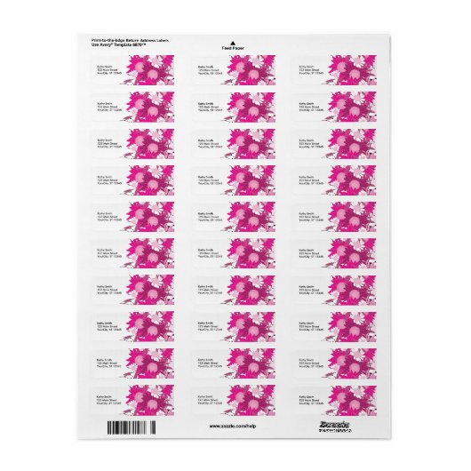  roze bloemmotief aangepaste Adresetiketten Etiket (Full Sheet)