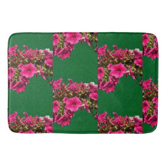 Roze Bloemmotief Badmat (Voorkant)