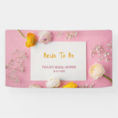 Roze bloemmotief Bruidsmeisjesfeest Spandoek (Horizontaal)