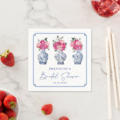 Roze bloemmotief Chinoiserie Gingerpot Bruiloftsfe Servet (Insitu)