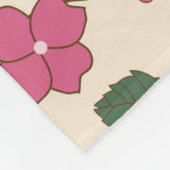 Roze bloemmotief fleece deken (Hoek)