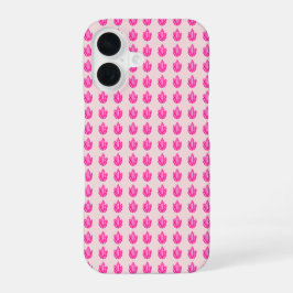 Roze Bloemmotief Hoesje iPhone 16 Hoesje