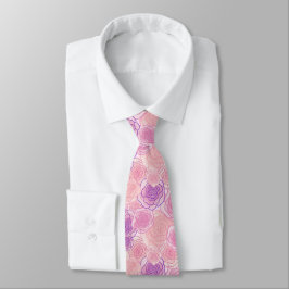 Roze Bloemmotief in Vintage Stijl Stropdas