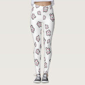 Roze bloemmotief leggings (Voorkant)