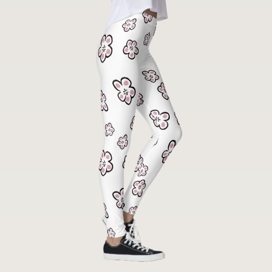 Roze bloemmotief leggings (Rechts)