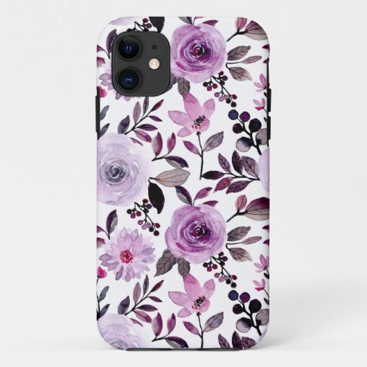 Roze bloemmotief met witte achtergrond Case-Mate iPhone case (Achterkant)