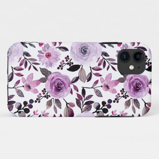 Roze bloemmotief met witte achtergrond Case-Mate iPhone case (Achterkant (horizontaal))