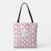 Roze Bloemmotief Modern Landelijk Tote Bag (Achterkant)