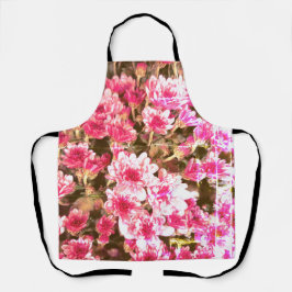 Roze Bloemmotief Ontwerp Schort