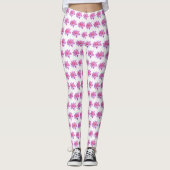 Roze bloemmotief Roze Daisies Leggings (Voorkant)