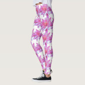 Roze bloemmotief Roze Daisies Leggings (Links)