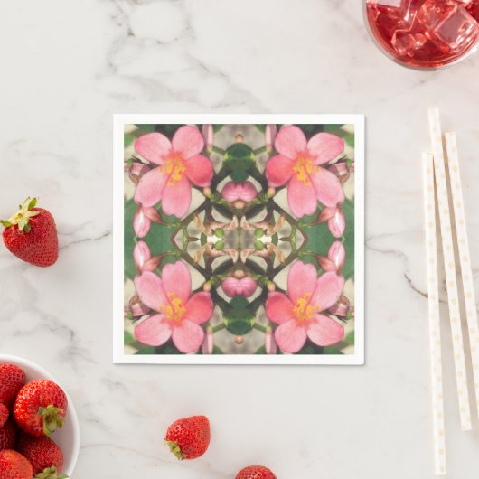 Roze Bloemmotief Servet (Insitu)