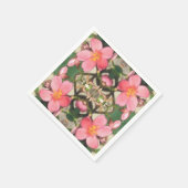 Roze Bloemmotief Servet (Hoek)
