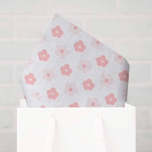 Roze Bloemmotief Tissuepapier (Cadeauzakje)