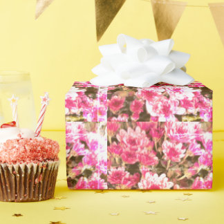 Roze Bloemmotief – Zachte Botanische Ontwerp Cadeaupapier