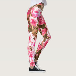 Roze Bloemmotief – Zachte Botanische Ontwerp Leggings
