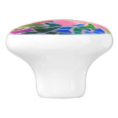 Roze bloemmozaïek keramische knop (Zijkant)