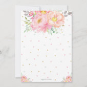 Roze Bloemmunt Baby shower High Tea Party Meisje Kaart (Achterkant)