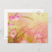 roze bloemontwerp briefkaart (Voorkant / Achterkant)