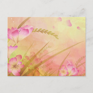 roze bloemontwerp briefkaart