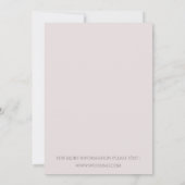 Roze bloemontwerp & gouden roos touch bruiloft kaart (Achterkant)