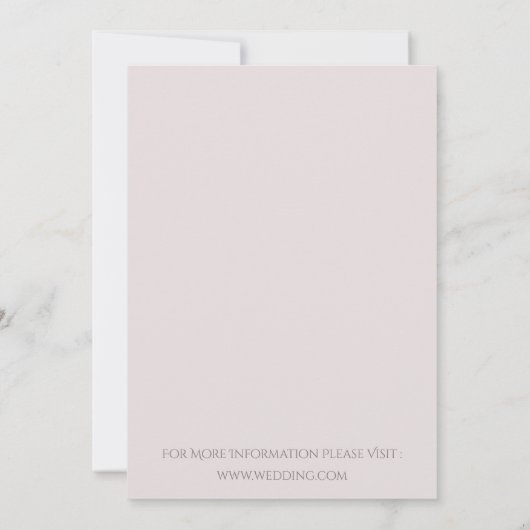 Roze bloemontwerp & gouden roos touch bruiloft kaart (Achterkant)