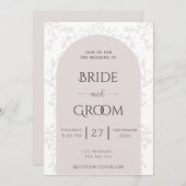 Roze bloemontwerp & gouden roos touch bruiloft kaart (Voorkant / Achterkant)