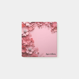  roze bloemontwerp op roze achtergrond post-it® notes