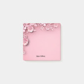  roze bloemontwerp op roze achtergrond post-it® notes (Voorkant)