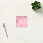  roze bloemontwerp op roze achtergrond post-it® notes (Kantoor)