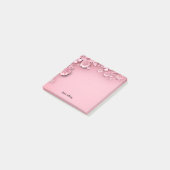  roze bloemontwerp op roze achtergrond post-it® notes (Schuin)