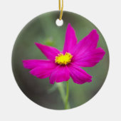 Roze Bloemornament Keramisch Ornament (Voorkant)