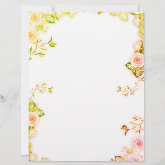 Roze bloempapier briefhoofd (Voorkant)
