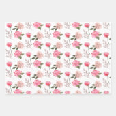 Roze bloempapierbladen inpakpapier vel (Voorkant 3)