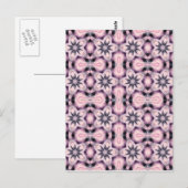 roze bloempatroon briefkaart (Voorkant / Achterkant)