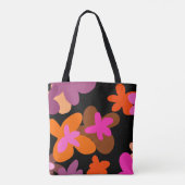 Roze bloempatroon canvas tas (Achterkant)