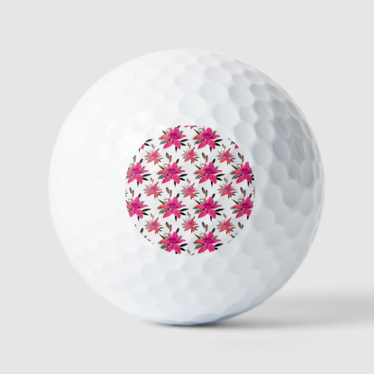 Roze Bloempatroon Design-29500 Golfballen (Voorkant)