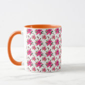 Roze Bloempatroon Design-29500 Mok (Links)