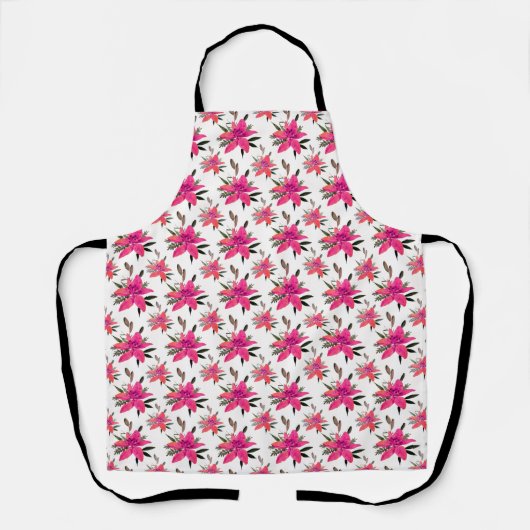 Roze Bloempatroon Design-29500 Schort (Voorkant)