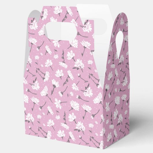 Roze Bloempatroon Design - Elegante Bloemkunst Bedankdoosjes (Geopend)