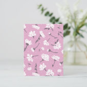 Roze Bloempatroon Design - Elegante Bloemkunst Briefkaart (Staand voorkant)