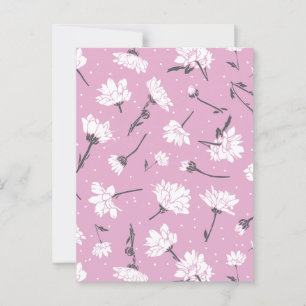 Roze Bloempatroon Design - Elegante Bloemkunst Briefkaart