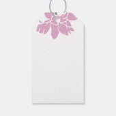 Roze Bloempatroon Design - Elegante Bloemkunst Cadeaulabel (Achterkant)