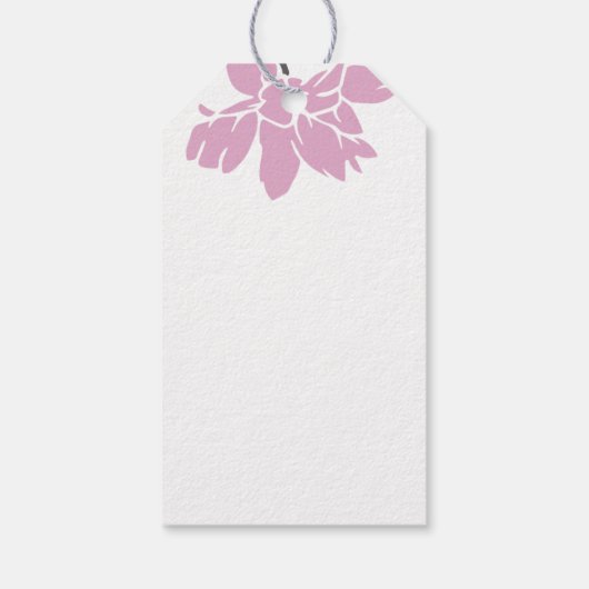Roze Bloempatroon Design - Elegante Bloemkunst Cadeaulabel (Achterkant)