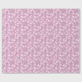 Roze Bloempatroon Design - Elegante Bloemkunst Cadeaupapier (Vlak)