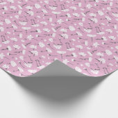 Roze Bloempatroon Design - Elegante Bloemkunst Cadeaupapier (Hoek)